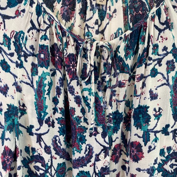 Lucky Brand Floral Graphic Print Long Sleeve Pullover Tunic NWOT Women's Medium - Picture 4 of 13